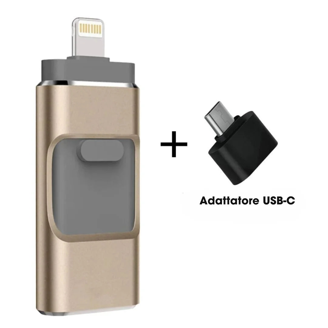 MobiKey® – Chiavetta USB 4-in-1 per trasferimenti di foto ultra rapidi