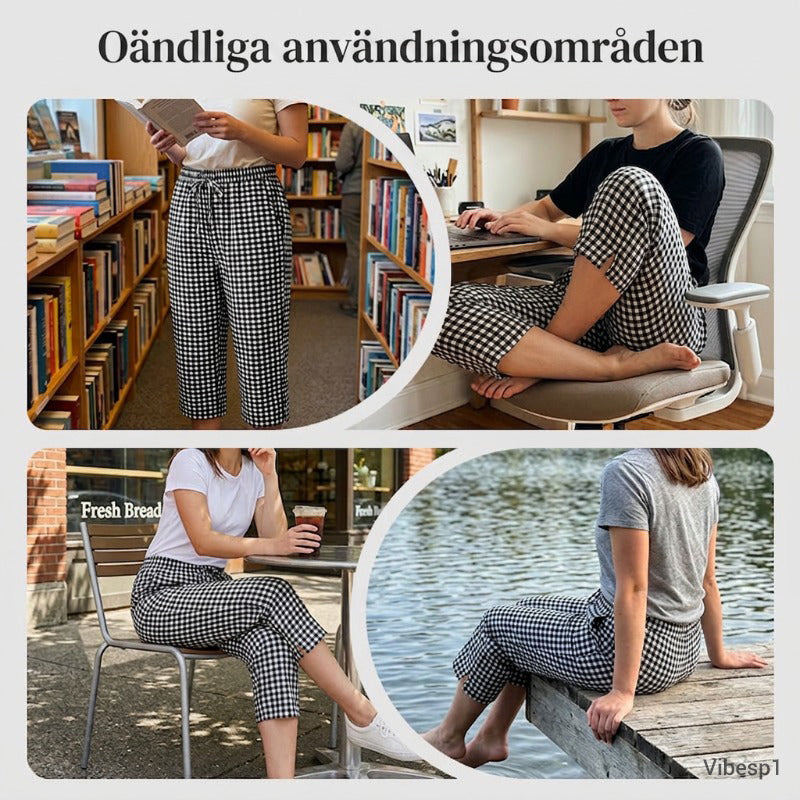 Elena™ – Pantaloni capri in cotone e lino con coulisse