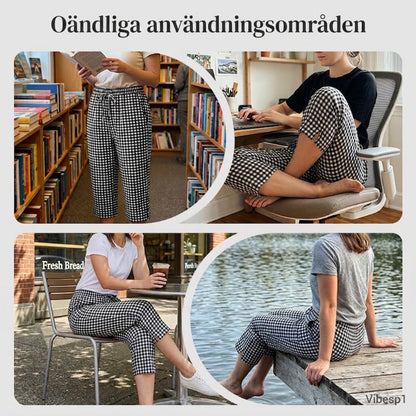 Elena™ – Pantaloni capri in cotone e lino con coulisse