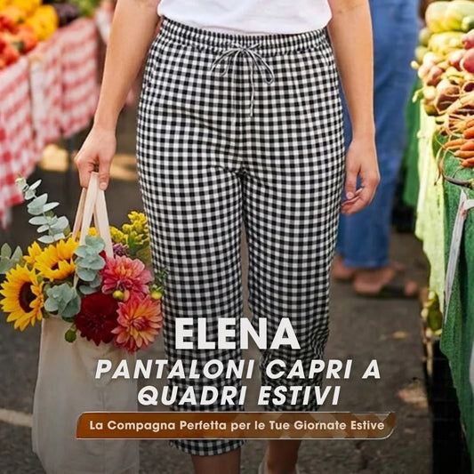 Elena™ – Pantaloni capri in cotone e lino con coulisse