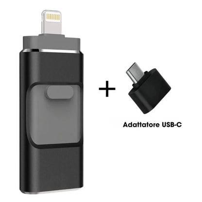 MobiKey® – Chiavetta USB 4-in-1 per trasferimenti di foto ultra rapidi