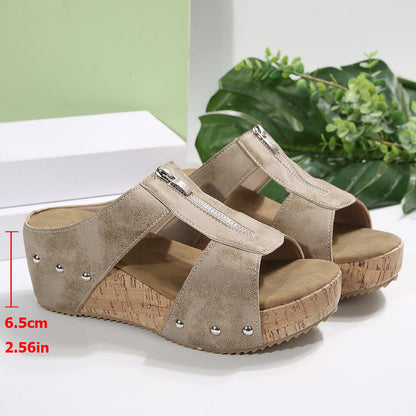 Velina™ – Sandali ortopedici con zeppa e punta aperta